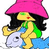 Jeu Girl And Fish Coloring en plein ecran