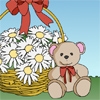 Jeu Valentine coloring page – teddy bear en plein ecran