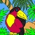 Jeu Black parrot on the palm tree coloring