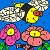 Jeu Hungry bee in the garden coloring