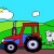 Jeu Tractor and Cow Coloring